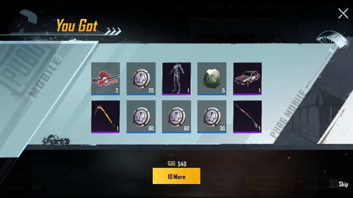 kalapashan's tweet photo. Hey @MedalCore got your OG Skeleton Set on my 2nd Try..❤🤘🏼

@PUBGMOBILE #customcrate https://t.co/a35LUlHnQg