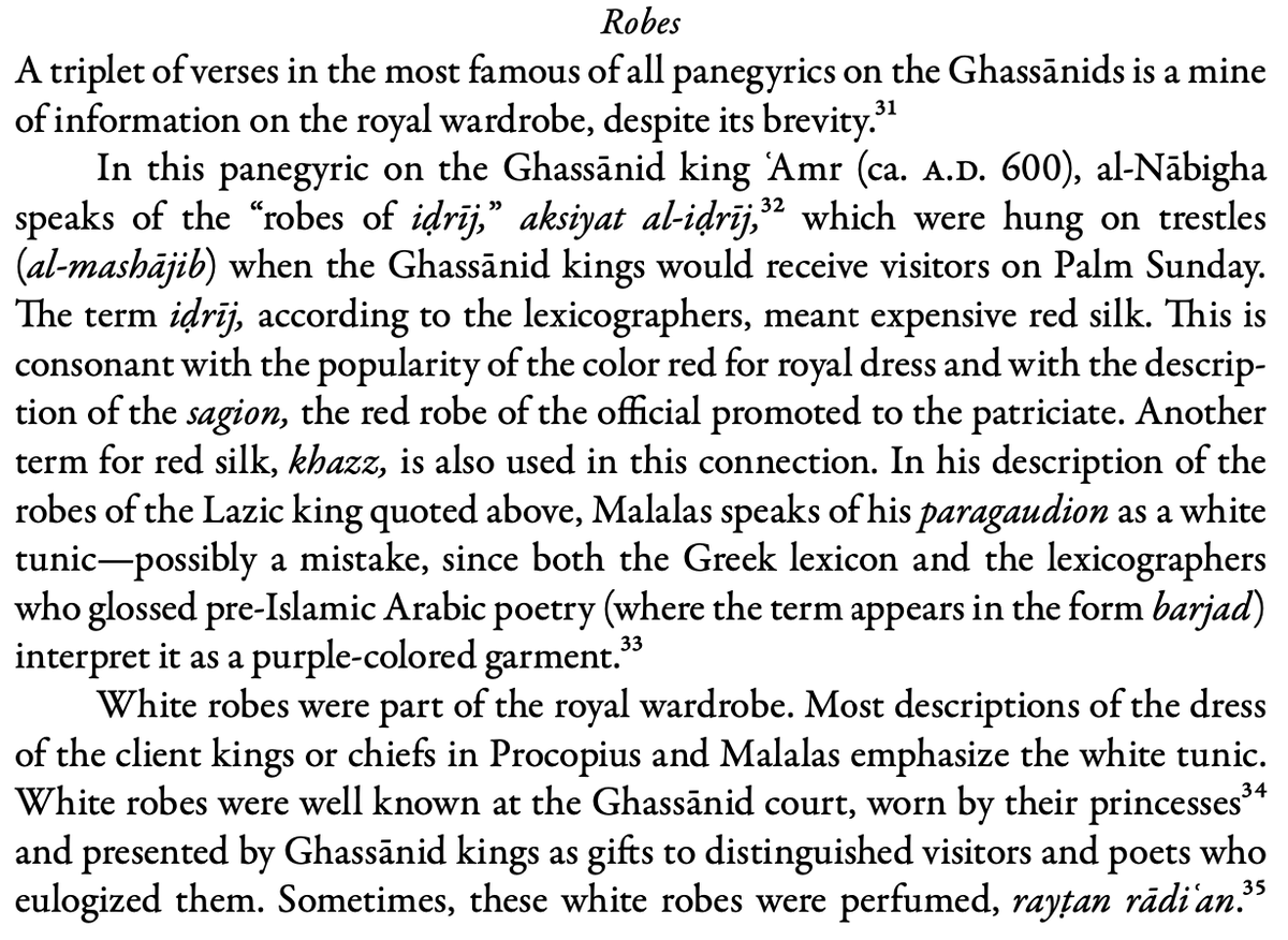 The issue of the references to textiles have been discussed by Irfan Shahid in Byzantium and the Arabs in the Sixth Century 9/