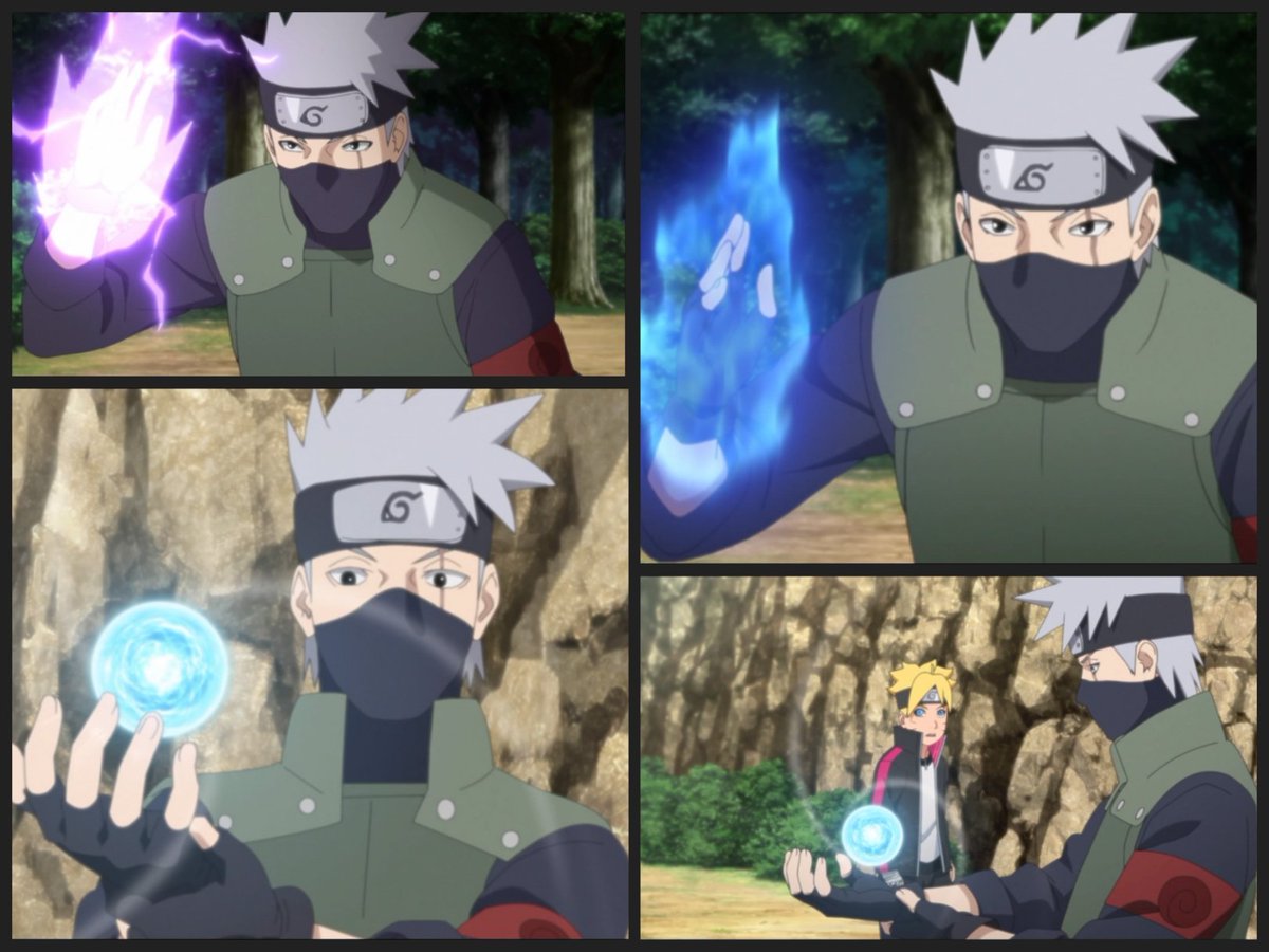 Kakashi's Rasengan. 🔵 And Shiden ⚡ #Kakashi #BorutoEpisode168, image size:1200x900