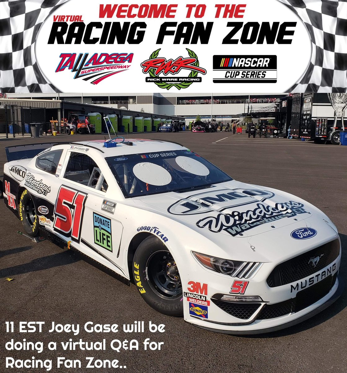 RickWareRacing's tweet image. Attention fans!!!

@JoeyGaseRacing will be in the virtual fan zone  @RacingFanZone at 11:30am EST today for a fan Q&amp;amp;A