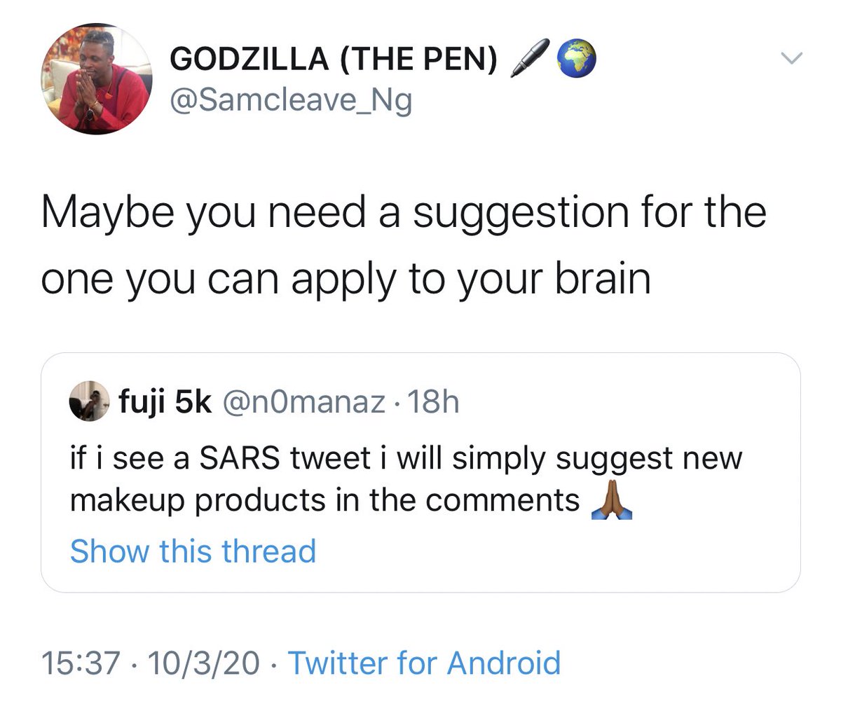 I’m sure SARS are men and patriarchs too, so SARS forever?