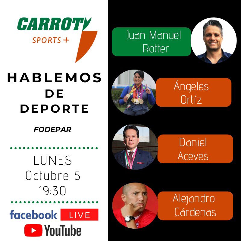Buen día! Mañana los espero en <a href="/CarrotvSports/">Carrotv Sports +</a> para hablar de deporte y en especial de #FODEPAR a un día de la votación para su extinción o permanencia. Me acompañan <a href="/angelesmundial/">ANGELES ORTIZ</a>, <a href="/DanielAceves84/">Daniel Aceves</a> y Alejandro Cárdenas. Lunes 5 oct a las 7.30 pm