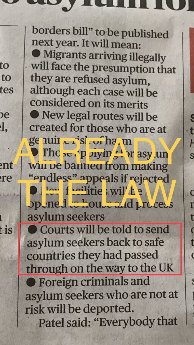Home Office has had this power guaranteed by Acts of Parliament for more than 25 years. Courts can only block if the Home Office hasn’t rationally decided the country is safe. 7/