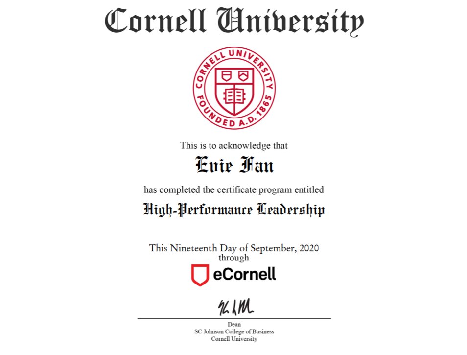 efan618's tweet photo. Happy to share I've earned 2 #leadership certificates from @Cornell after 4 months' effort! Grateful for the high-quality coursework and applicable contents. Thanks @ecornell_online for a fulfilling learning experience! Look forward to applying what I've learned! #Leaders https://t.co/b8lpmvj0uQ
