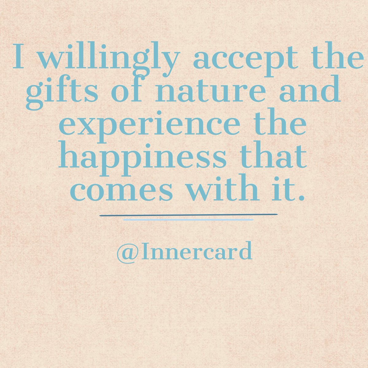 innercard's tweet photo. Day 7 - 4th October 2020
#12weekschallenge
Affirmation of the day-
I willingly accept the gifts of nature and experience the happiness that comes with it.
#affirmation #positiveaffirmations #WellnessTransformationChallenge https://t.co/rCEp5m0CdL