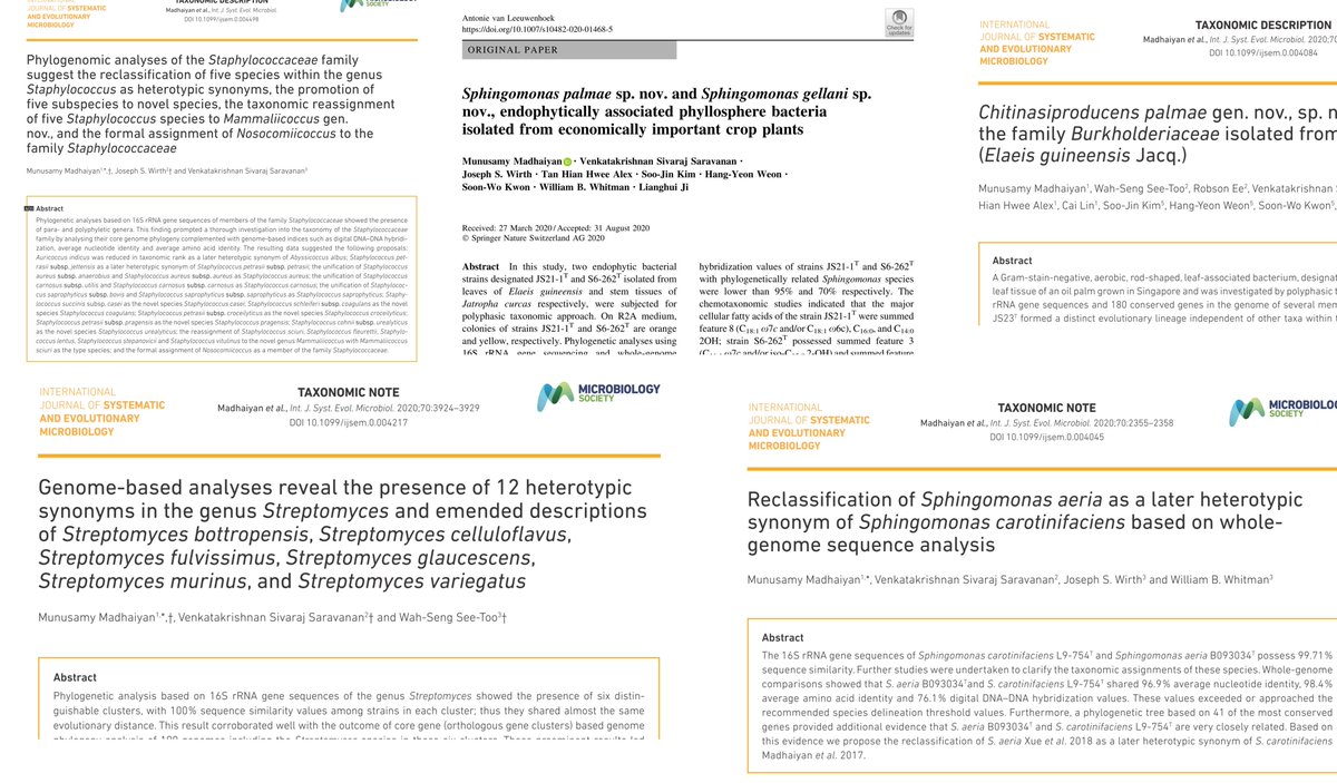 Screenshots of 5 publications 