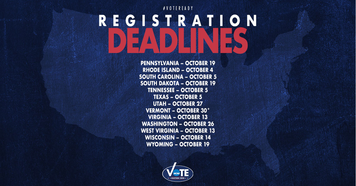October is here and so are voter registration deadlines.  

Make sure you’re #VoteReady in your state.  🗳