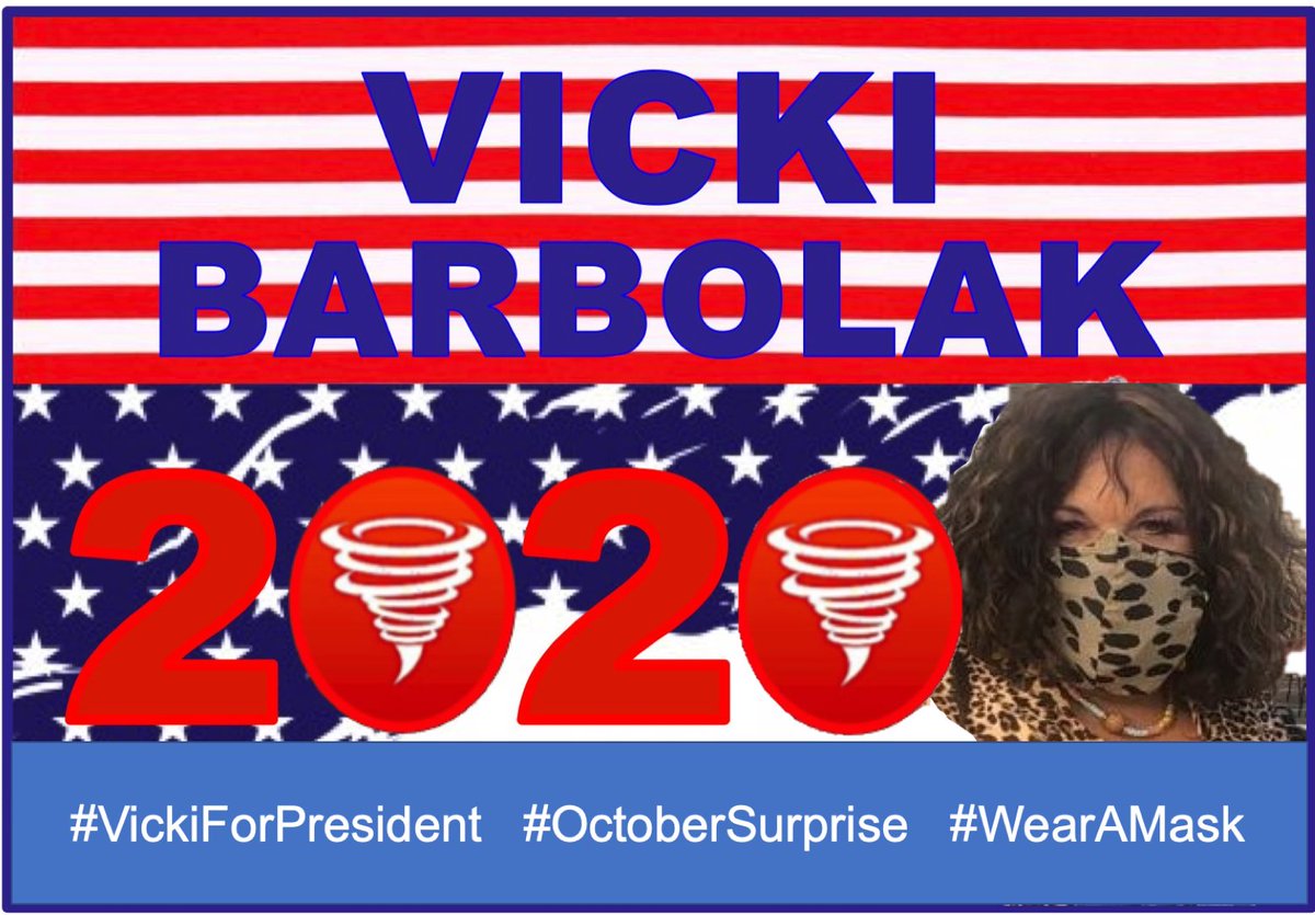 VickiBarbolak's tweet photo. #VickiForPresident #OctoberSurprise #WearAMask https://t.co/xx4CkNXQlm