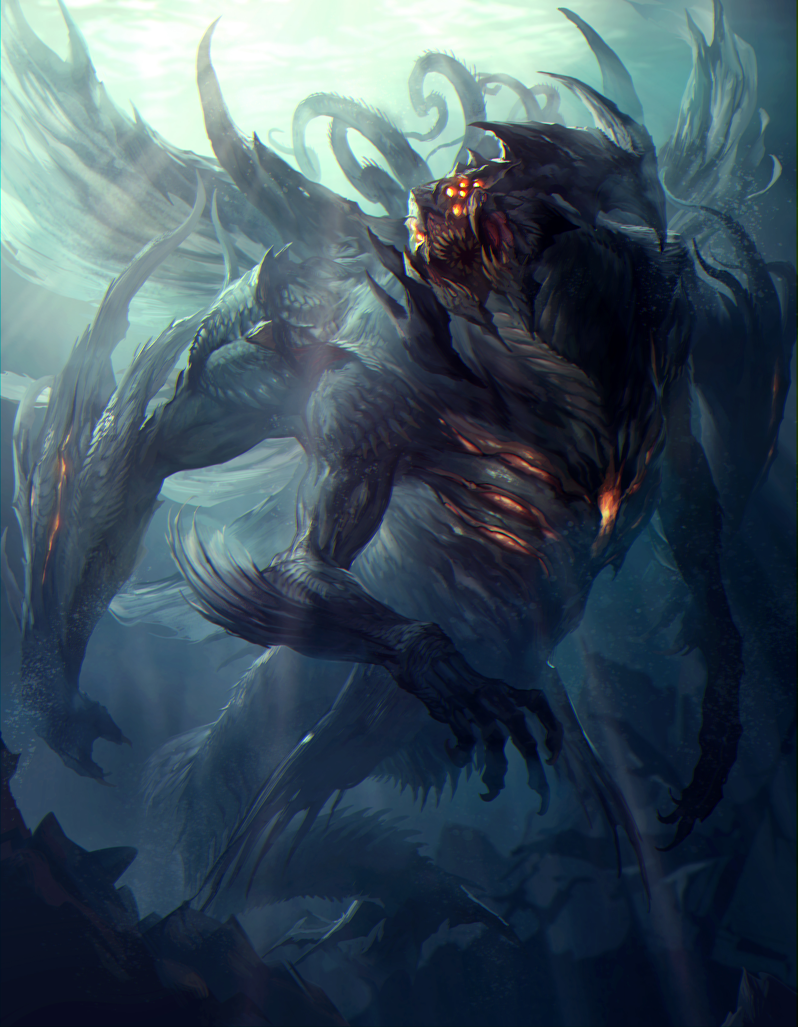 Yaziri Art 巨大生物 モンスター 大海の怪物 でけた T Co 11phuu3py5 Twitter