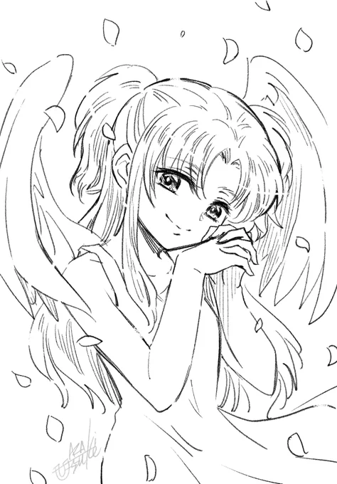 #天使の日 #楽描き 