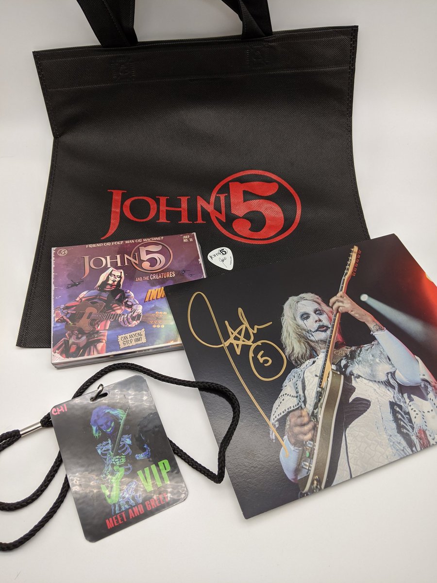 VIPmusicbiz's tweet photo. Who's missing live music and meet &amp; greets?Here are some cool items from the guitar genius @john5guitarist from 2019. https://t.co/lZFDReWuFs