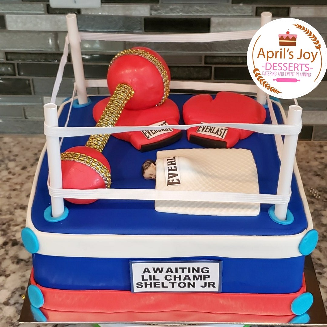 april_event's tweet photo. The next Lil Champ is coming soon. Congratulations to Kadijah and Shelton. #Baker #Customcake #Boxingcake #LilChamp #Aprilsjoydesserts https://t.co/mqMO9tms1b
