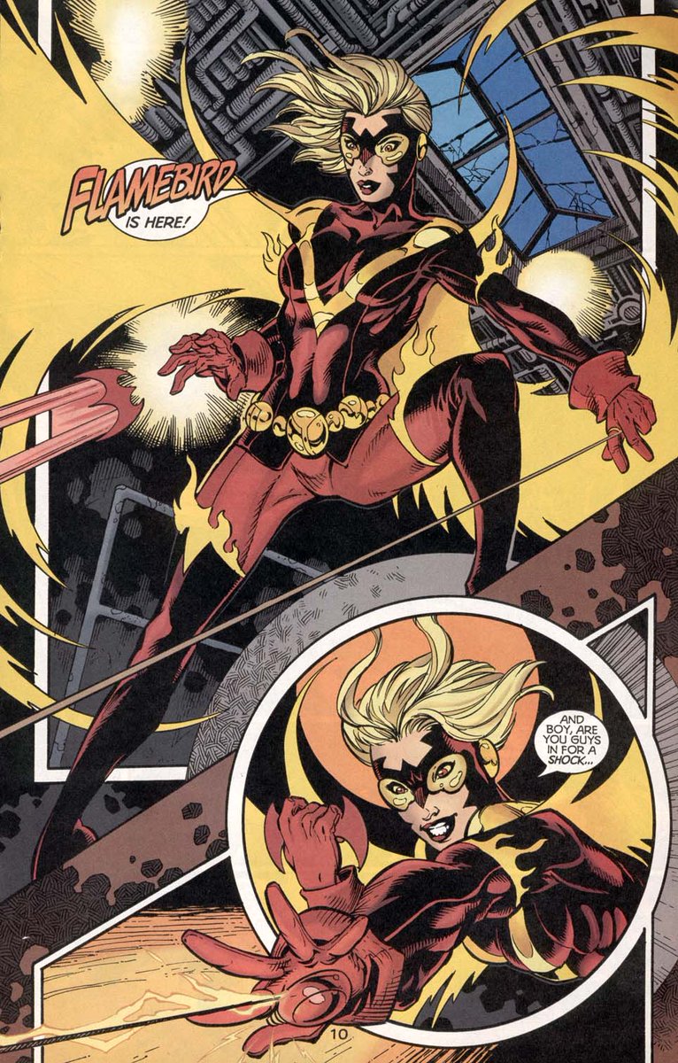 Pissed at Nightwing, Bette decides she needs to reinvent herself so she designs herself a badass new costume and heads out to rescue Gar. I adore this new costume. It's my favorite out of all of hers and I love how it channels the phoenix.