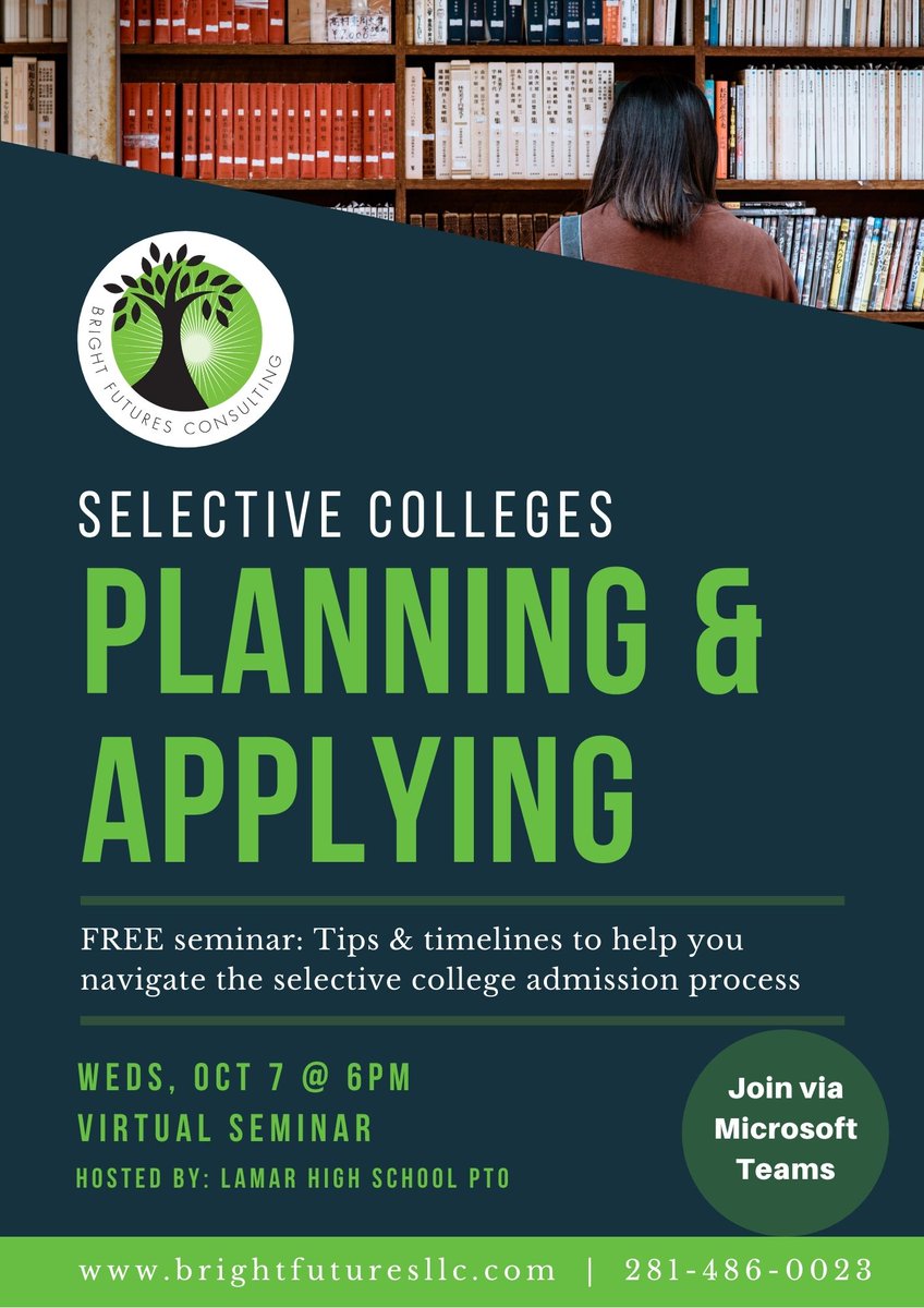 Virtual College Seminar on Wednesday Oct 7th at 6pm (after the 5:30pm General PTO Meeting)!!!