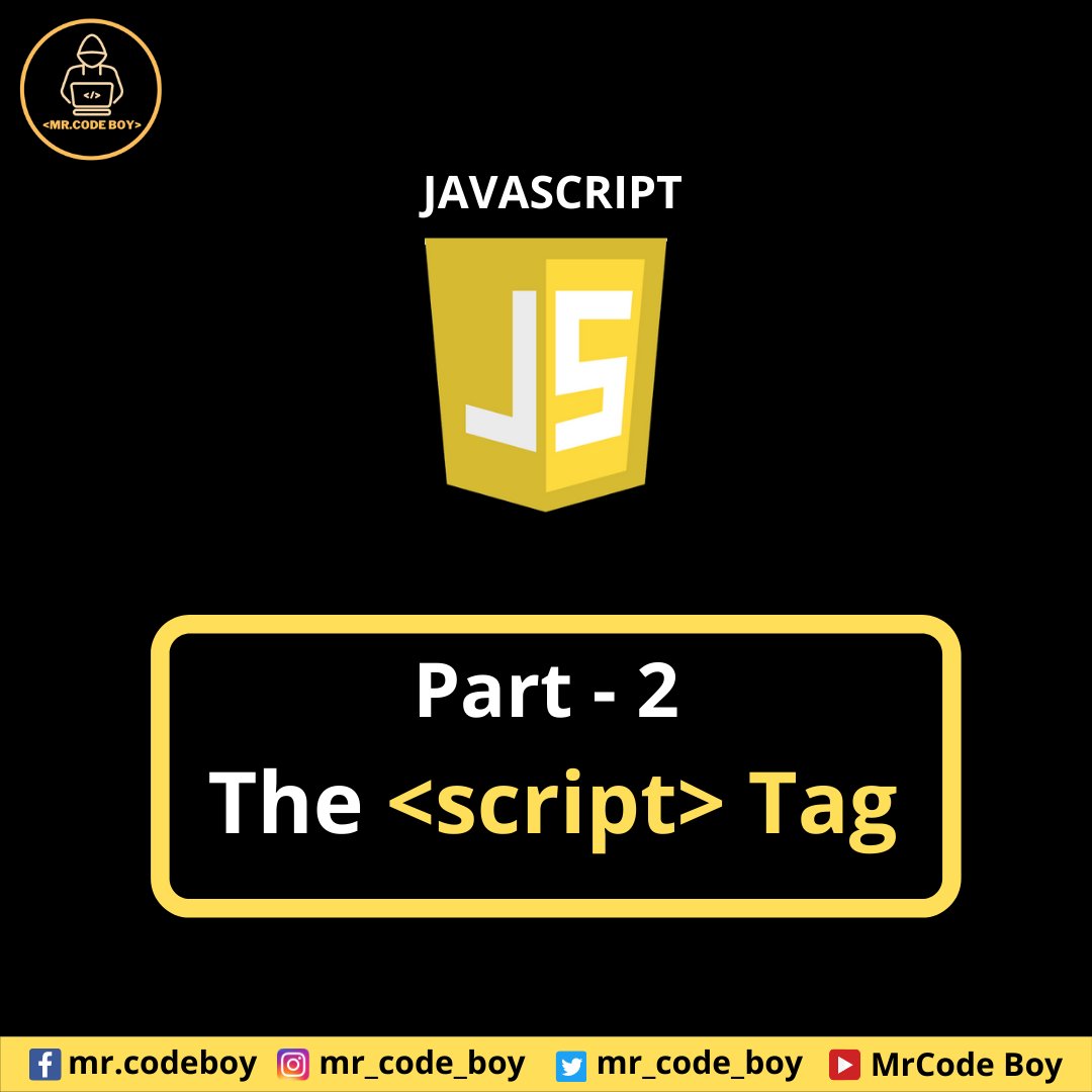 mr_code_boy's tweet image. JavaScript Part - 2 (&amp;lt;script&amp;gt; tag)

Like, Share, Comment, and Follow for more technical stuff.

YouTube - bit.ly/mrcodeboy
Facebook - facebook.com/mr.codeboy/
Instagram - instagram.com/mr_code_boy/

#computerscience #html #webdeveloper #tech #100DaysOfCode