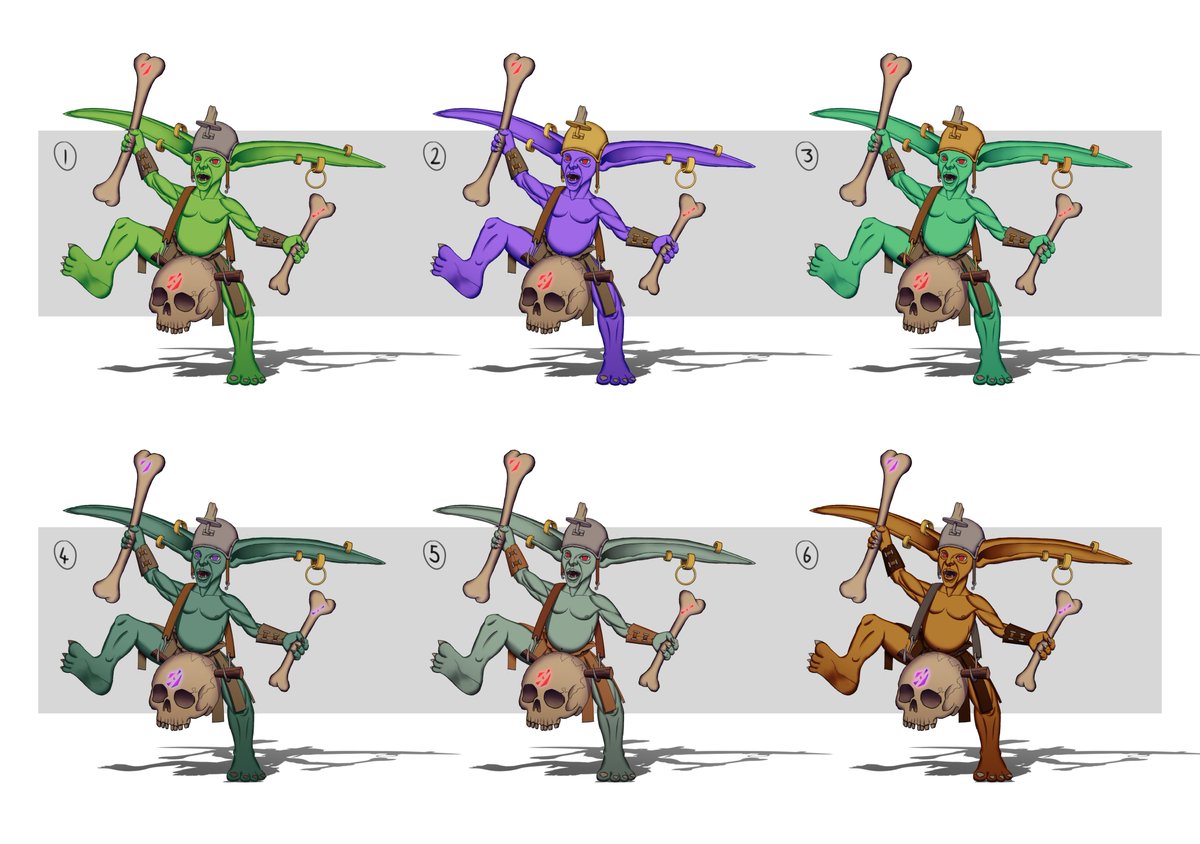 ReneKovacArt's tweet photo. Colour exploration stage for the Knocker Goblin
Which one do you like?π½
#art #fantasyart #digitalart #goblinart #characterdesign #characterart #charactercolour #characterdevelopment #charactersketch #goblin #fantasy #conceptart #characterconceptart #colourexploration https://t.co/RzYNYu5vUU