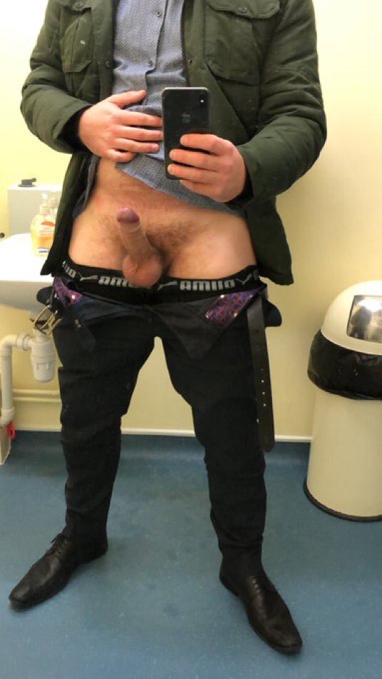 David03178210's tweet photo. Throwback from work earlier in the week π. If only someone could have helped me out. Any takers? π #cock #hardcock #flashatwork #FlashingInPublic https://t.co/VeEiiGlqNp