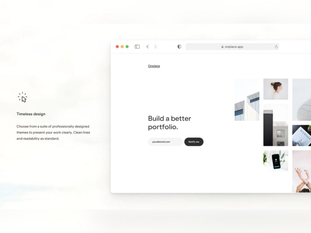 BetaList's tweet photo. Onplace: Showcase your creative work with an portfolio

https://t.co/stppJUGDpW https://t.co/DTrw016i6s