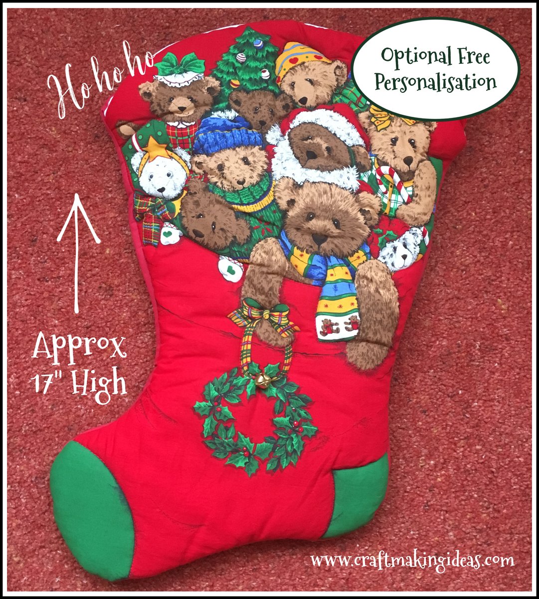 CraftMakingIdea's tweet image. Rose &amp;amp; Hubble Vintage Teddies Design Christmas Stocking. Medium size - approx 17" high. Only 3 left. #quiltedchristmasstocking #handmade #Christmasgifts 

craftmakingideas.com/shop/christmas…