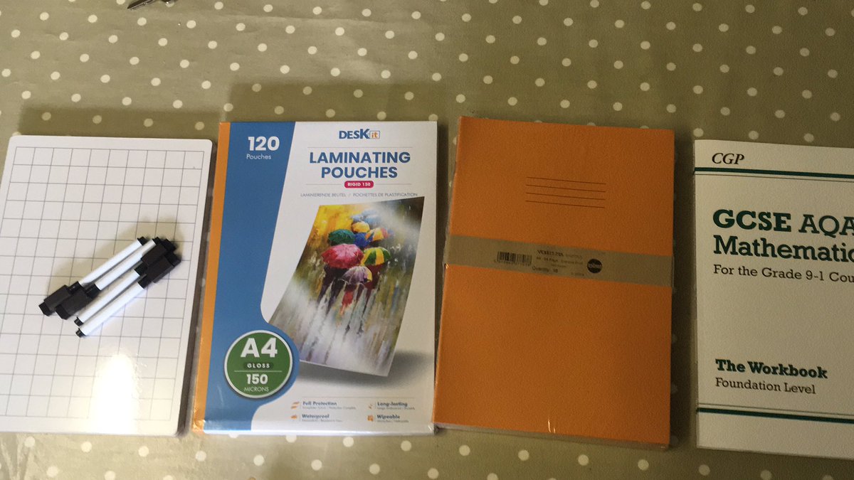 New resources just arrived for our confidence in maths students. Tutoring online needs careful thought as the camera creates a formal barrier. Whiteboards allow mistakes to be part of learning. Exercise books organise topics and workbooks provide practice #confidencefirst