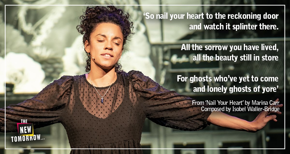 youngvictheatre's tweet photo. The wonderful @AnoushkaLucas is back on stage for a 2nd song 🎶 

This one is called 'Nail Your Heart' and it was written by Marina Carr, composed by @IsobelWB w/ music recorded by @OliBriant. 

#TheNewTomorrow https://t.co/KQ3R9UVVM3