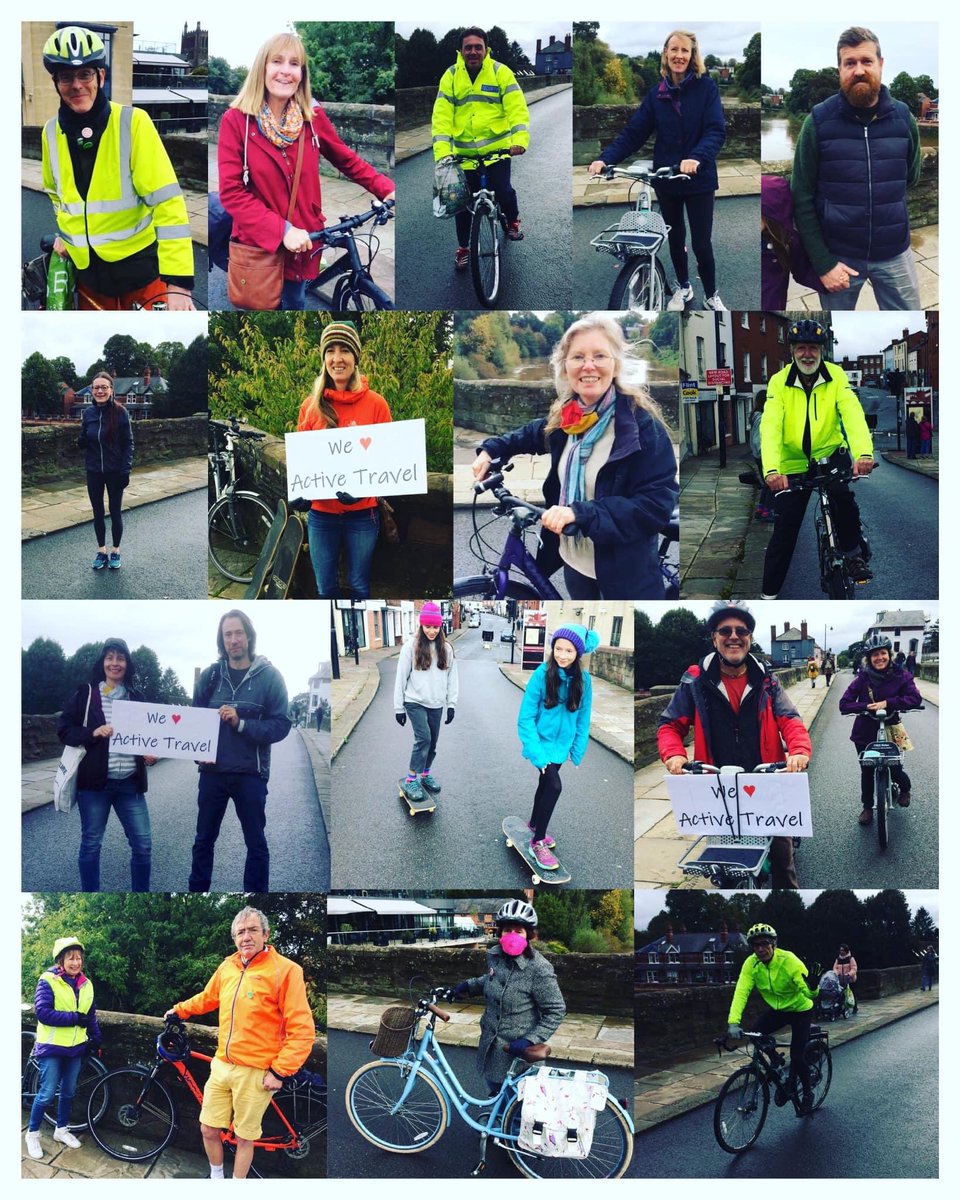 Thankyou to everyone who braved the weather today to come and see us on the Old Bridge and share their support for #activetravel - 🚴‍♀️ 🏃‍♂️ 🛹 &amp; walkers, we salute you!!!

#ActiveTravel #ActiveTransport #buildbackbetter #Herefordshire #WeAreTheMany #CycleSafe
<a href="/HfdsCouncil/">HerefordshireCouncil</a>