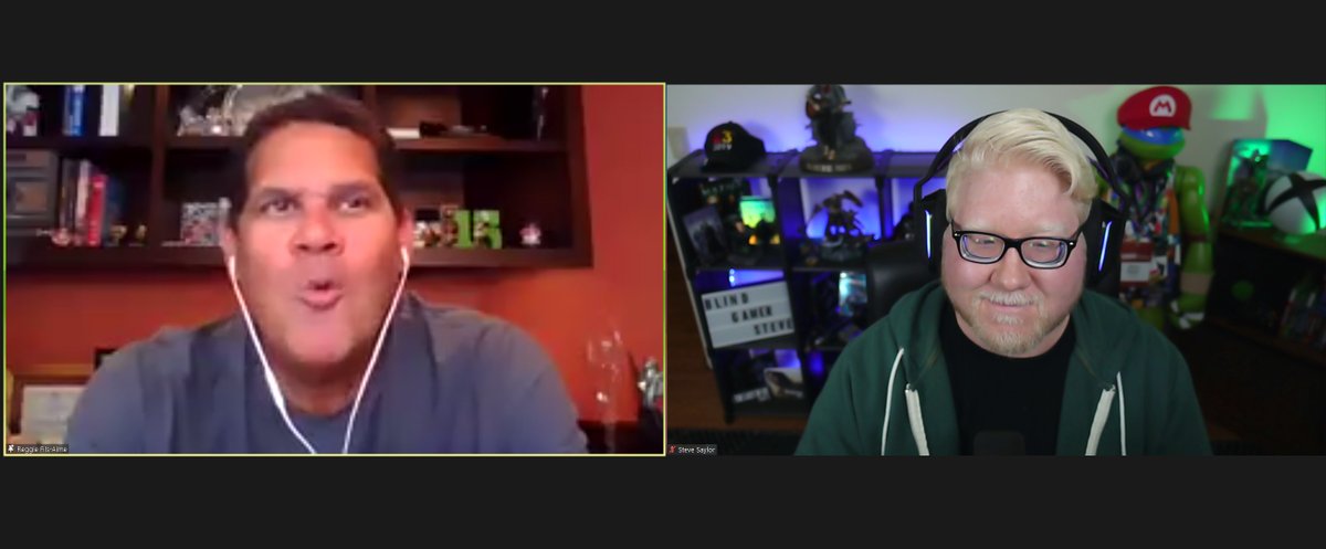 Screenshot from a zoom call with Reggie Fils-Aimie, former president of Nintendo.