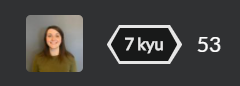 Day 14 of #100DaysOfCode // Practiced #JavaScript using #Codewars! Upgraded to 7th Kyu after completing more challenges tonight! 🥋👩🏻‍💻