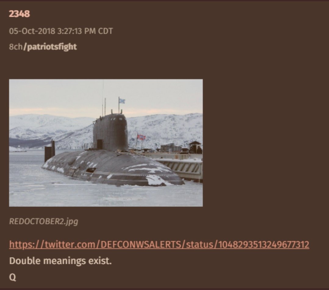 Oh by the way...Don't forget tomorrow's 2 year delta.I did a reverse image search and Google translated the article that this image came from.Its a badass Russian submarine conducting operations in the Arctic."Double meanings exist."