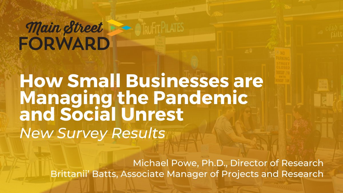 NatlMainStreet's tweet photo. ICYMI: In this week's Main Spotlight, we delve into the findings from our most recent survey aimed at understanding how #smallbiz owners are managing the COVID-19 crisis & responding to recent protests & social unrest: https://t.co/zEiU1u4RJL #MainStreetForward https://t.co/NR9Jj5TkED