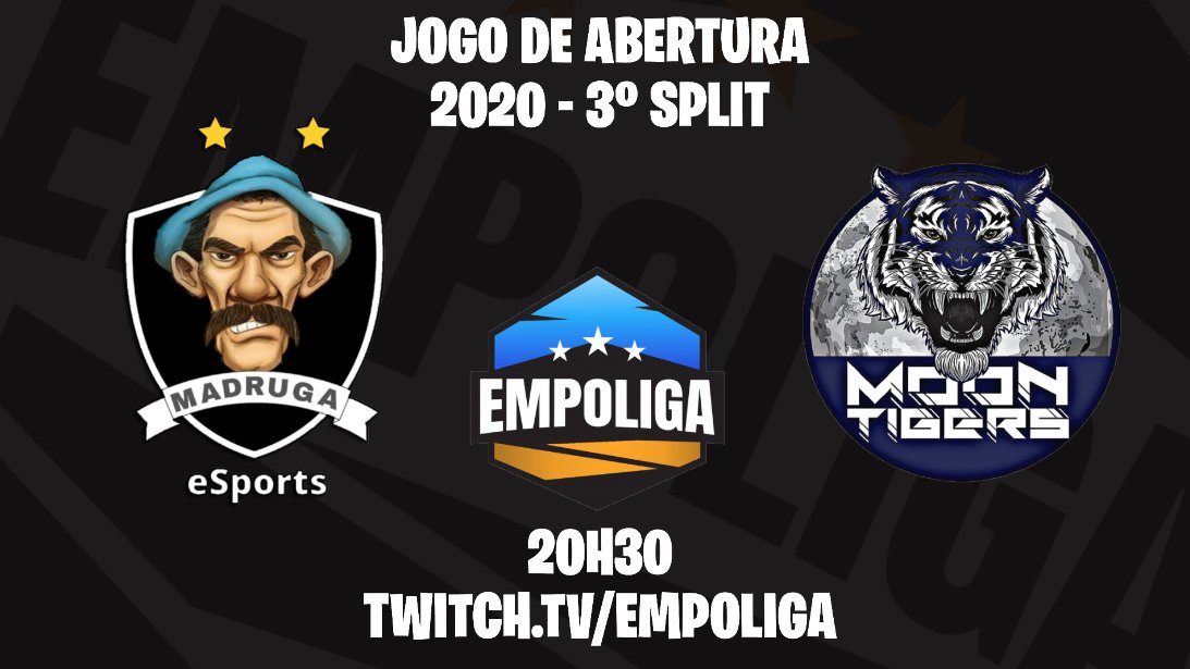 EmpoligaVP's tweet photo. Hoje começaremos a oitava edição da #Empoliga! 
Com um grande jogo de Abertura!

@MadrugaEsports x @_MoonTigers 

A reedição da final em duas partidas de MD1 na estreia do terceiro split de 2020!

https://t.co/yLHOUwyPVr https://t.co/4SzVennN16