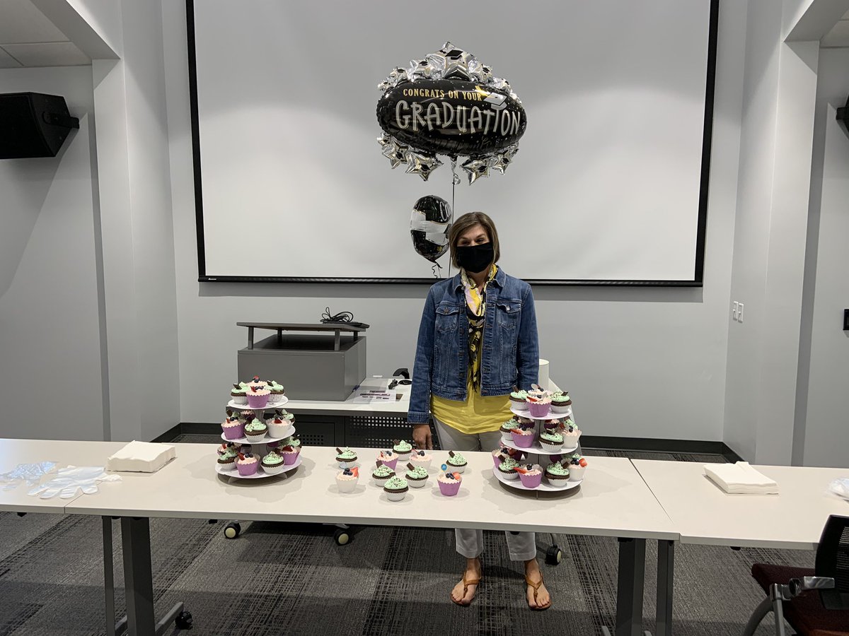LvcSpeech's tweet photo. Late posting but the CSD/SLP program celebrated Dr Jennifer Ferry for her completion of her EdD in the spring.  We are so happy that you are a part of our CSD/SLP family !  Congratulations!! Credit to Diana Cobb for the amazing cupcakes! https://t.co/8BXhUzdiOi