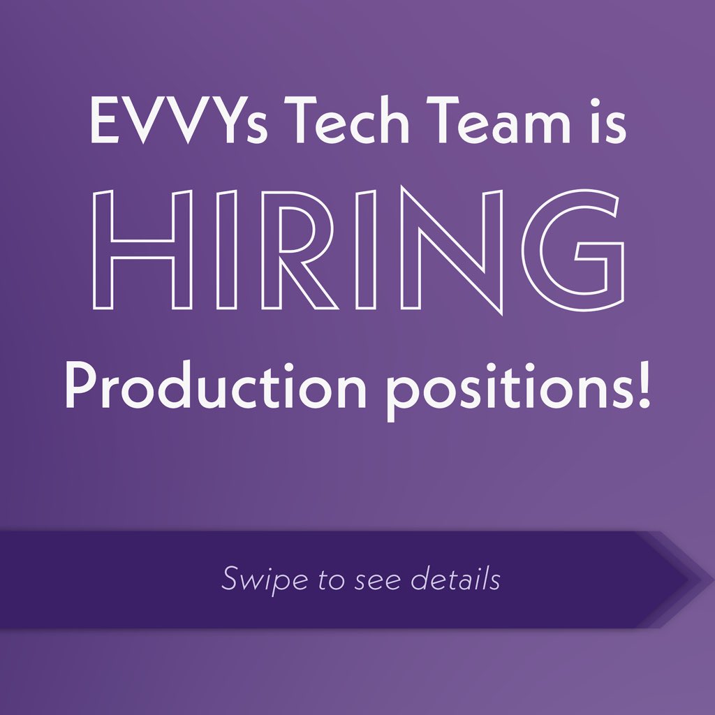 TheEVVYs's tweet photo. The second round for #EVVY40 Tech Team Hiring is going on right now! Check out the open positions and how to apply below! Applications are due by October 10th! https://t.co/GrTRgJ32k9