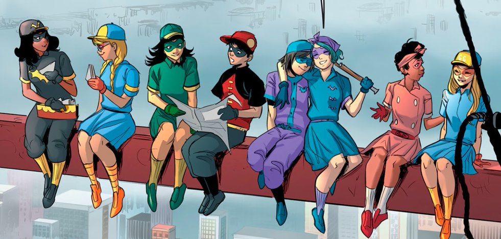 Last thing for this arc. I love this shot. I can name everybody here. From left to right; Nell, Felicity, Alysia, Tim, Cullen, Harper, Kathy, and Bette