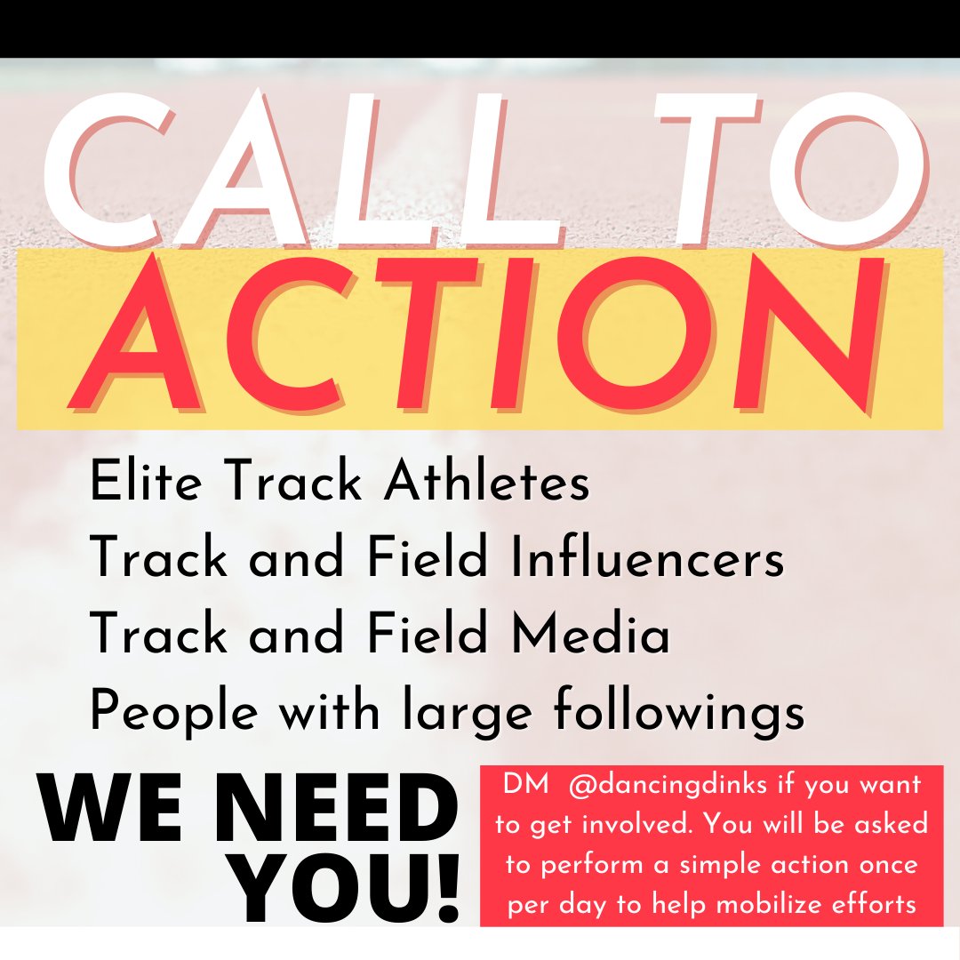 DancingDinks's tweet photo. Call to action for elite runners and those with large followings. If you want to get involved to help save men's track DM me on here or preferably on Instagram. Same handle. Please Retweet!!! More graphics coming, stay tuned.

@UmnMen @savetribetrack https://t.co/tNXJ2mRSzX