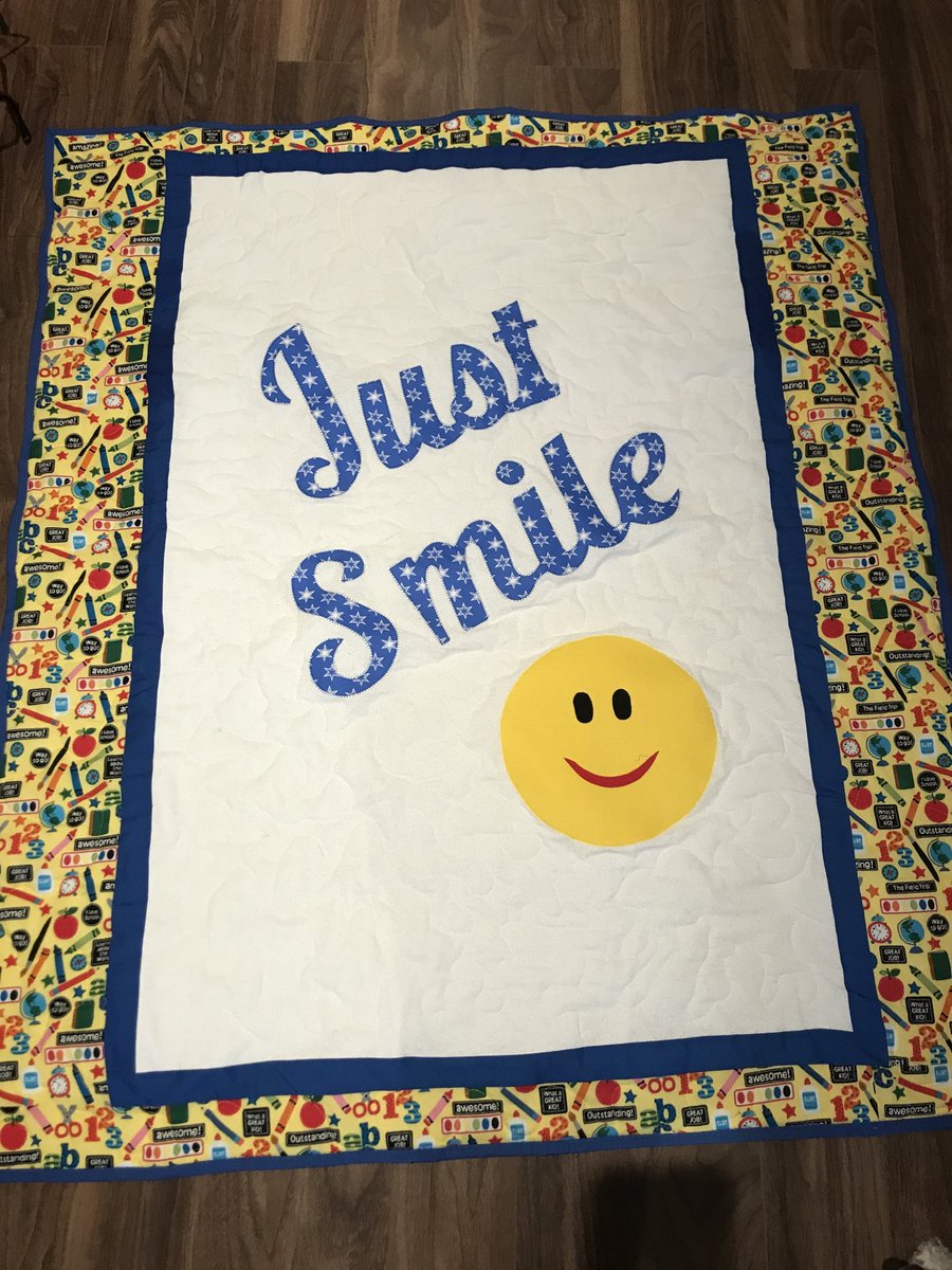 #stlukeOCSB #wearamask #washyourhands #be thankful #bewell #becommunity.  The students at St Luke Nepean have the opportunity to win this quilt this week.  Every time they are seen following the new COVID practices, the teachers will give out tickets. Fun before Thanksgiving