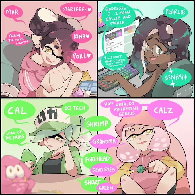Nicknames.

Don't worry, Marie and Pearl are cool with each other. 