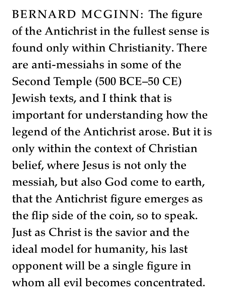 The synoptic gospels refer to a “psuedo-christ” but the “anti-christ” develops dialectically from the political issues of the Church— Paul considers Rome to be the Katechon.