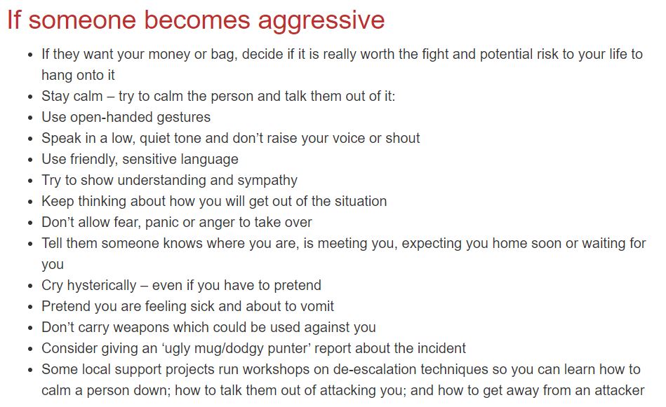 Here is advice to women in  #prostitution on how to not be literally murdered on the job:  https://uknswp.org/um/safety/essential-safety-for-sex-workers/ Not that I think women don't deserve advise, but don't you dare call it a job when it involves daily fear of lethal violence from the "customer". That's not acceptable