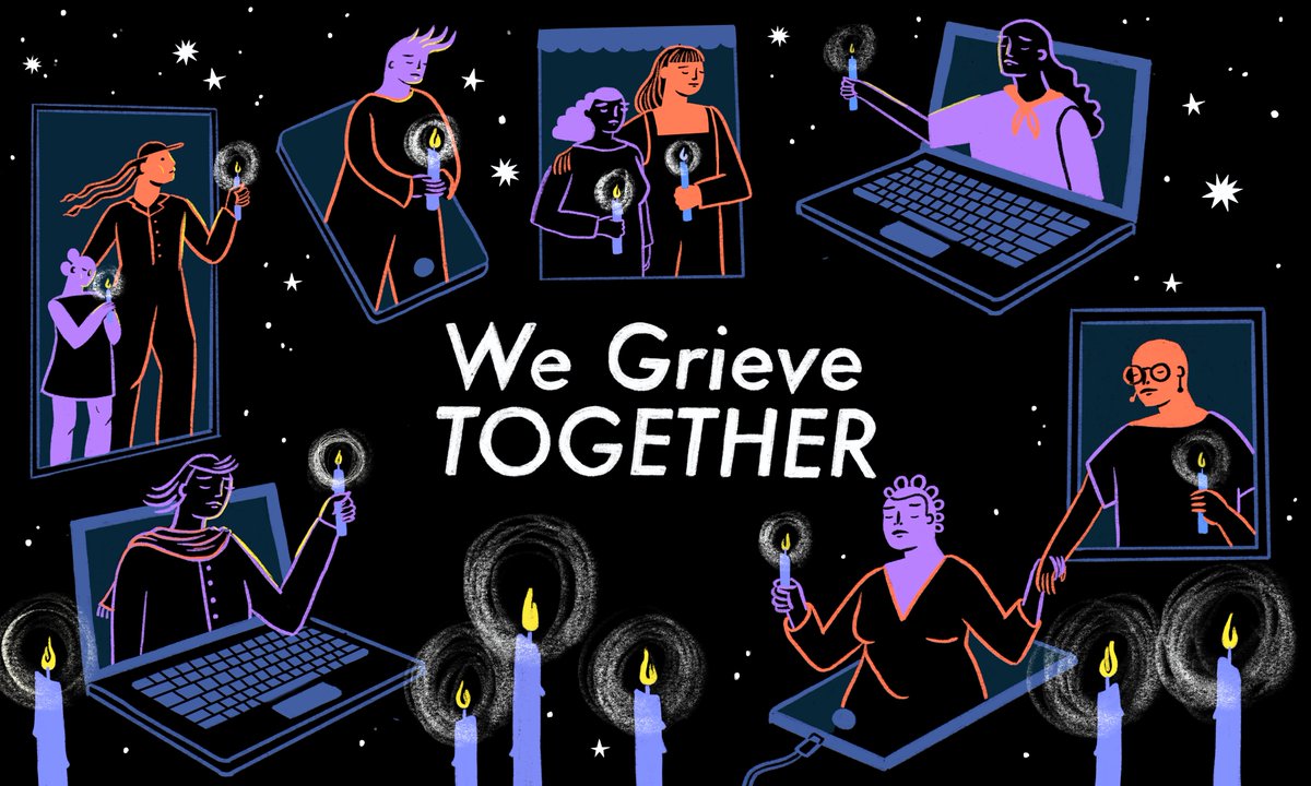 If you would like to get your own copy of Molly Costello's  #WeGrieveTogether banner, which represents the various ways we are supporting each other from a distance during this crisis, you can find images formatted for that here:  https://drive.google.com/drive/folders/1VojtAqeFZDSyWHdyas33iT27-HEG4D-N?usp=sharing