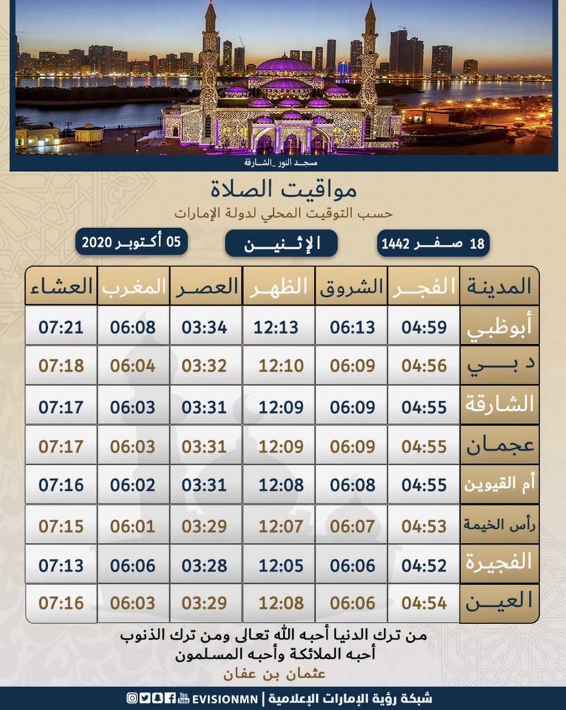 مواقيت الصلاة في راس تنورة