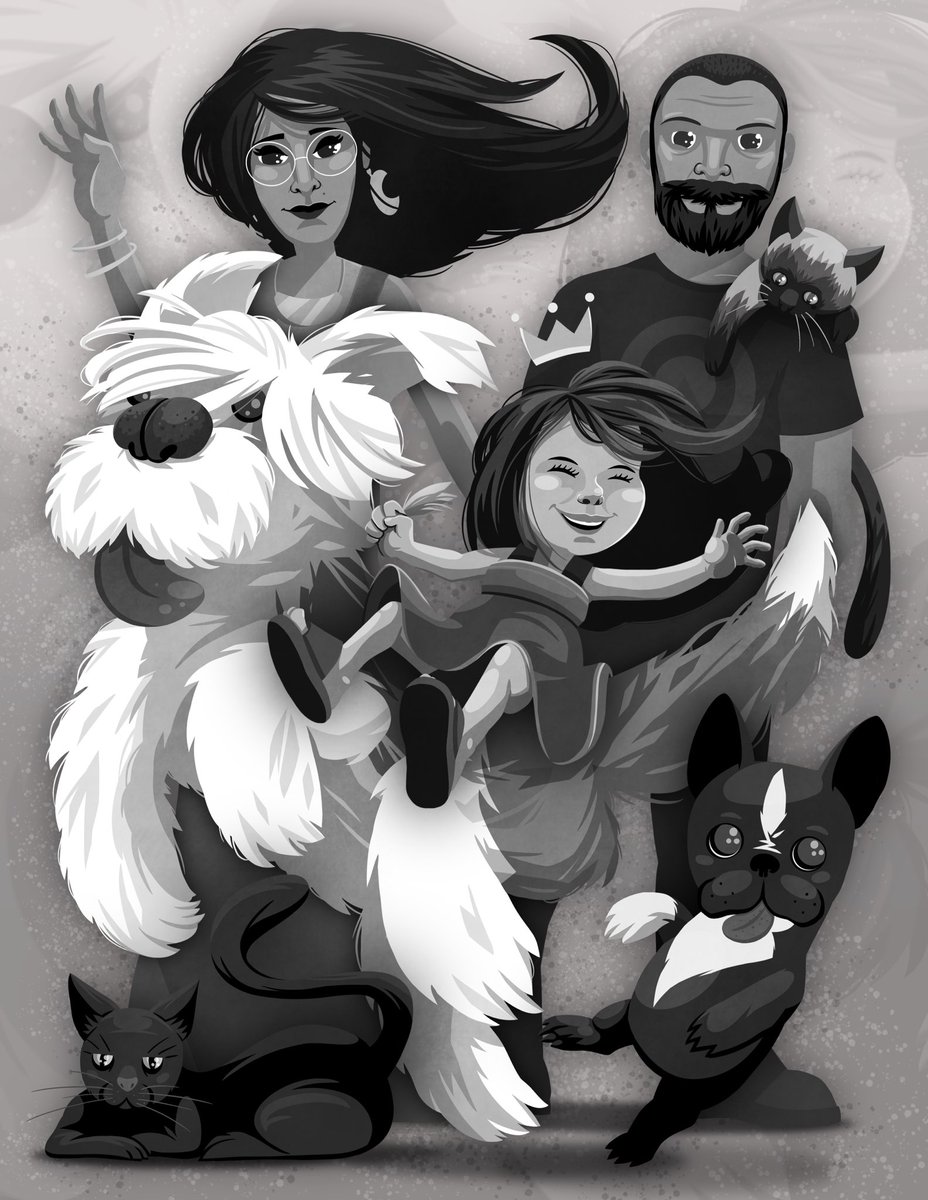 GEvan_Artwork's tweet photo. Family Ties!
Today we celebrate pet animal day so here is a family full of them!
Follow me here: https://t.co/Aczh9ewwQw
#gevan #illustrations #characterdesign #conceptart #procreate #phd #comics #manga #canada #winnipeg #dog #cat #artwork #animals #family #ties #familyties https://t.co/2gkhWE5534