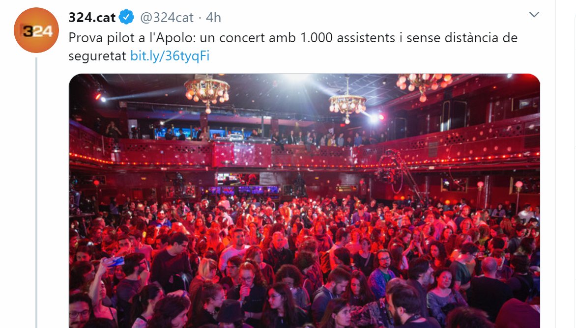 oriolmitja's tweet image. #Test_d_antigen_Sala_Apolo
Abans d'entrar al concert es farà un test d'antigen als 1000 assistents. Si el test és negatiu, la persona no és infecciosa.

La sensibilitat del test per detectar asimptomàtics és del 98%. El 2% restant tenen una càrrega viral molt baixa.