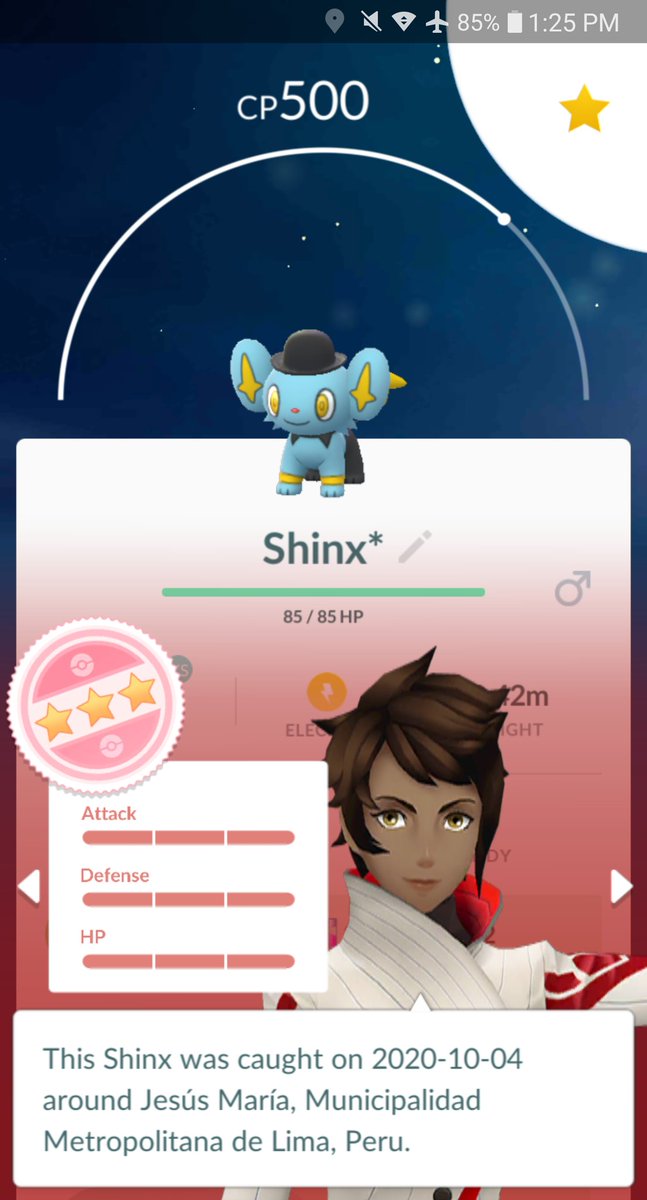CreativelyDevon's tweet photo. Hey @NianticHelp it sure would be swell if I could evolve this perfect Shinx I got from a raid today! Too bad y'all didn't make a sprite for Luxio and Luxray with the little hat. Too bad eh? https://t.co/KsnBEty0wj