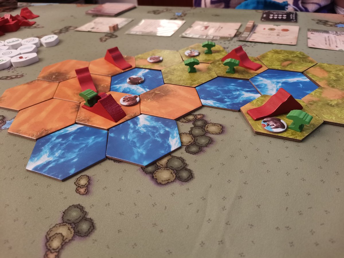 duchadito's tweet photo. Palizón de mi señora mujer a este #EcosFirstContinent. Los cheetah se comieron a mis antílopes... 😞 #boardgames #juegosdemesa #naturaleza @SaraPinillos https://t.co/k1Z5ythe0a