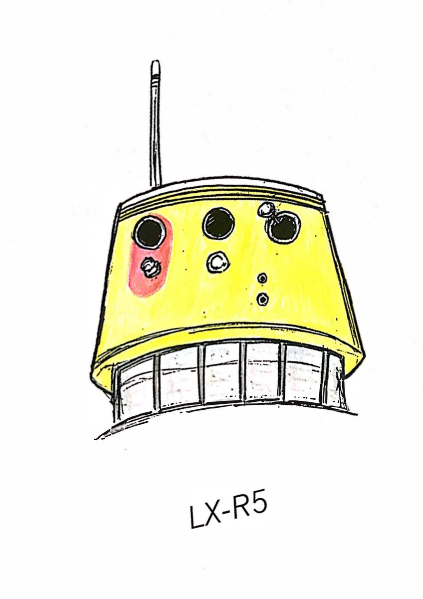 LX-R5 tribute! I took an ink drawing of R5-D4 and re-colored it as LX #JediTempleChallenge