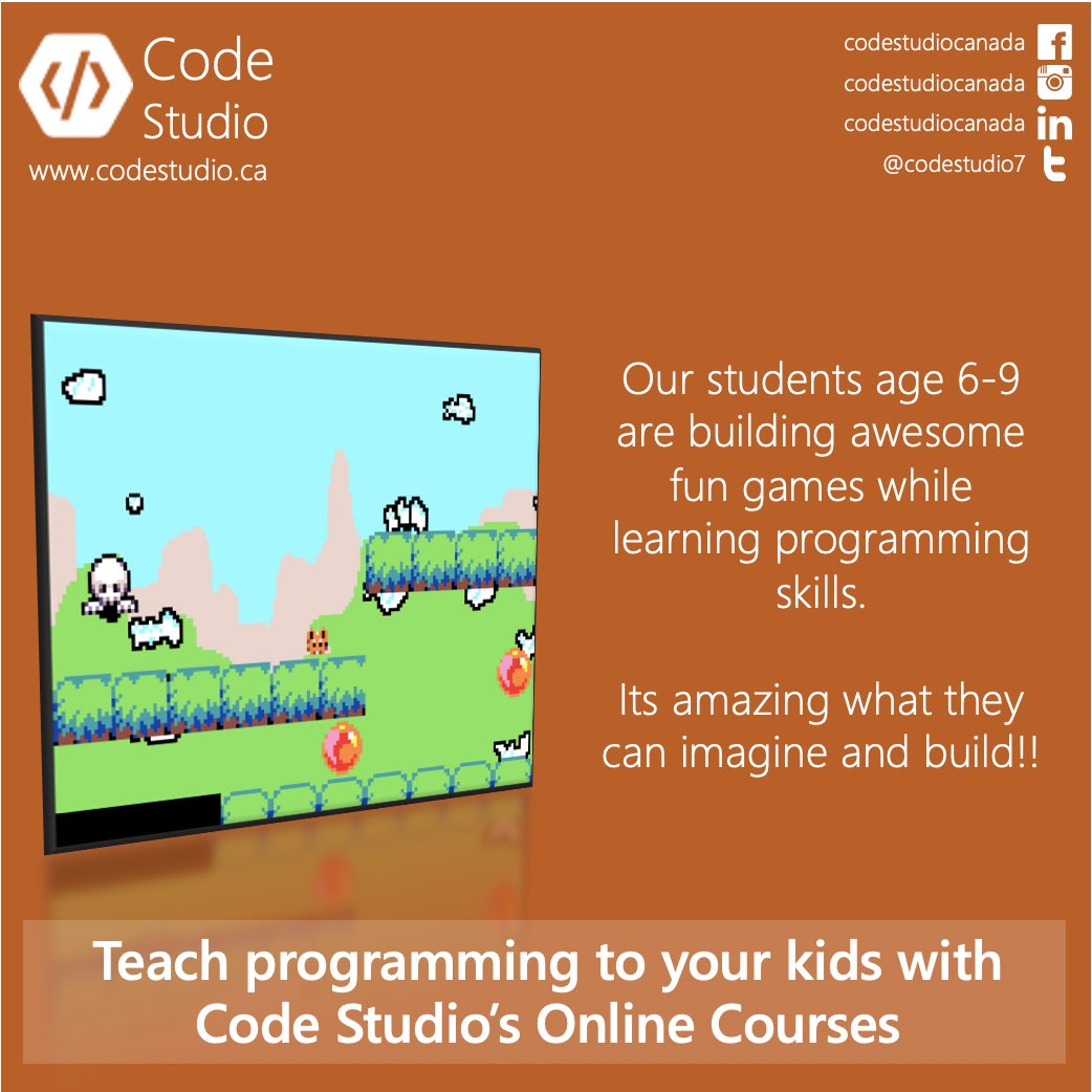 codestudio7's tweet photo. Our Age 6-9 batch is designing and creating amazing games and applying their creativity through programming. Enable your child’s creativity and give them the right tools to build their potential.
DM us to learn how you can enrol your child for the new batches https://t.co/EvErrFlc0r