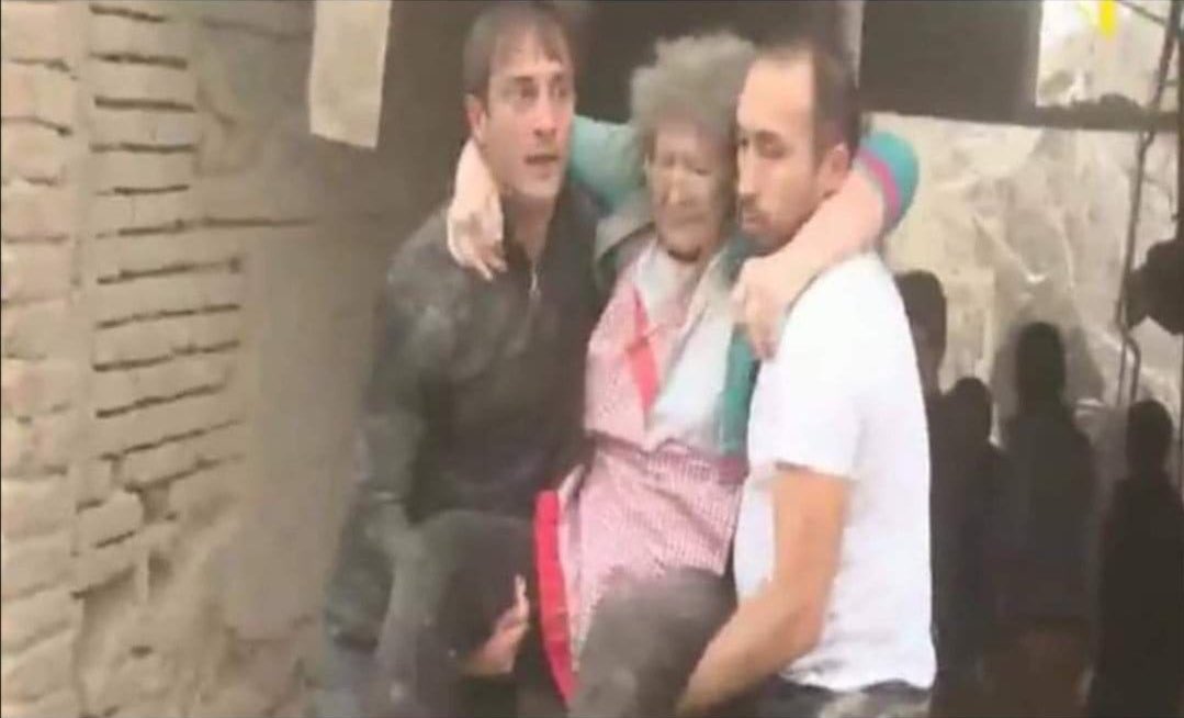 Karina Grigoryan, 77 year old ethnic Armenian woman who lives in Ganja. she is one of the injured victims, she got help by young citizens of Ganja