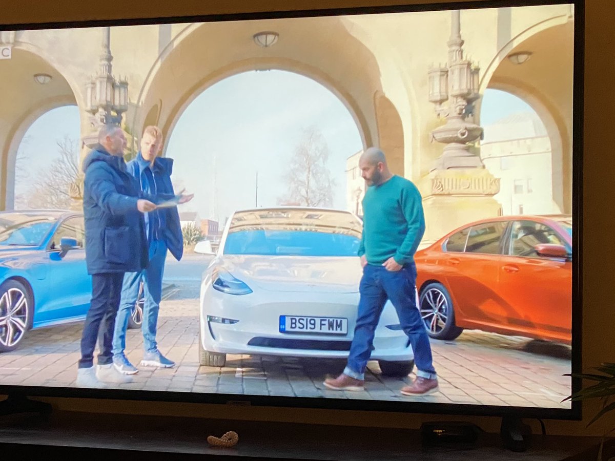 Great to see the Tesla Model 3 repping the best company cars on <a href="/bbc_topgear/">Top Gear</a> <a href="/bbcone/">BBC One</a>