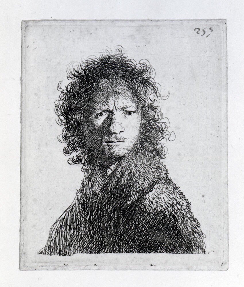 Self-portraits (1630). A key part of his early success was the production of prints. These raised his fame nationally & internationally & were a lucrative financial resource. He was following, here, a traditional Dutch interest in expressions in depicting himself.